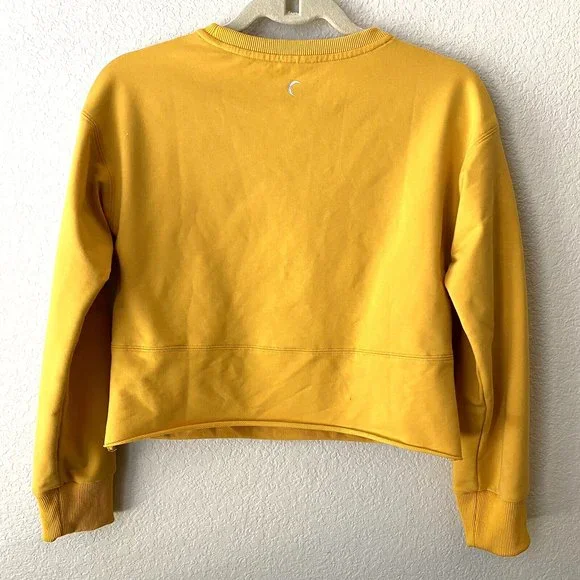Zyia Long Sleeve Mustard Yellow Cropped Sweatshirt size XS - Picture 2 of 6